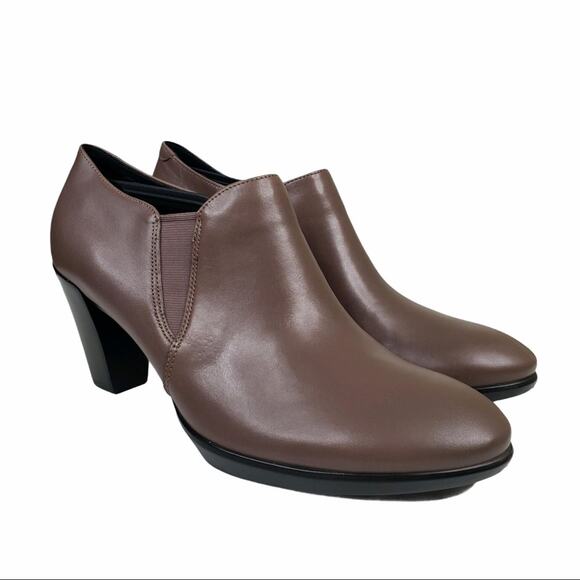 ECCO Shape 55 Plateau Stack Leather Bootie Womens Size EU 40 US 9-9.5 NEW - Picture 1 of 10